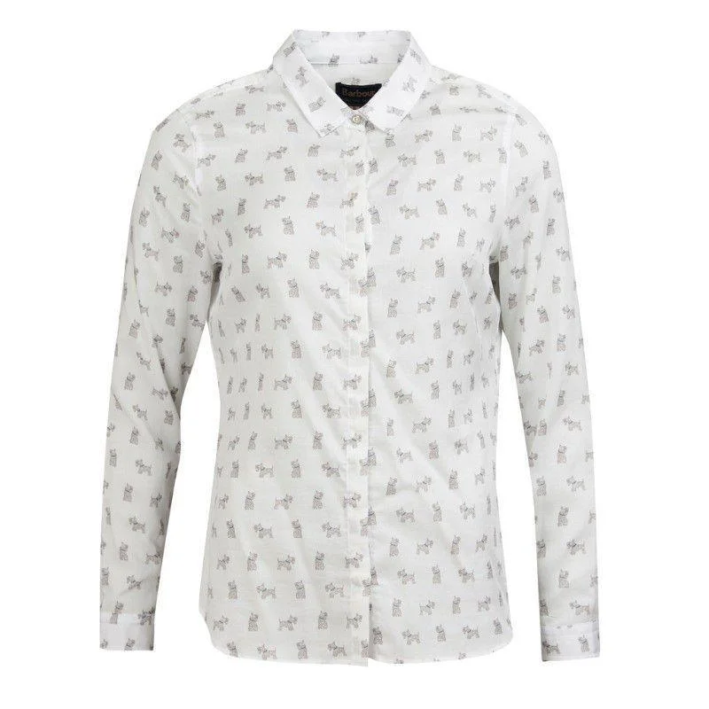 Barbour Greyfriars Ladies Shirt - White Casual Button-Up Short Tee