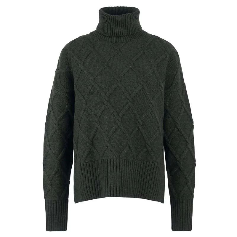 Barbour Perch Ladies Roll Neck Jumper - Olive Long Sweater Short Sweater Cropped Sweater Barbour Perch Ladies Roll Neck Jumper - Olive Long Sweater Short Sweater Cropped Sweater