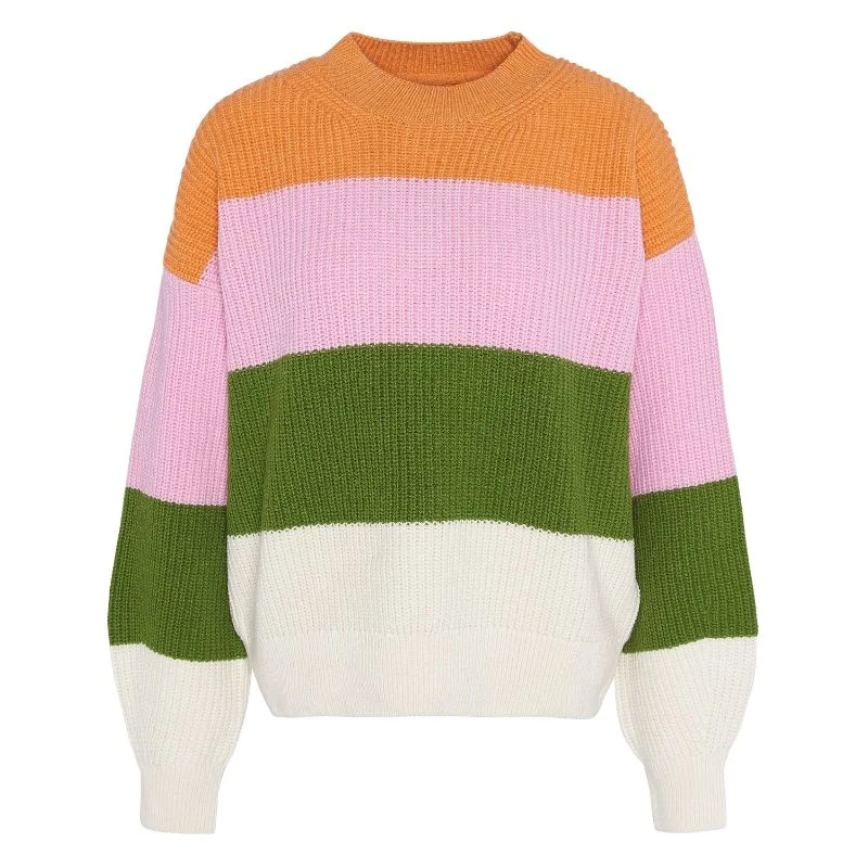 Barbour Ula Ladies Knit Jumper - Multi Stripe Fitted Loose Oversized