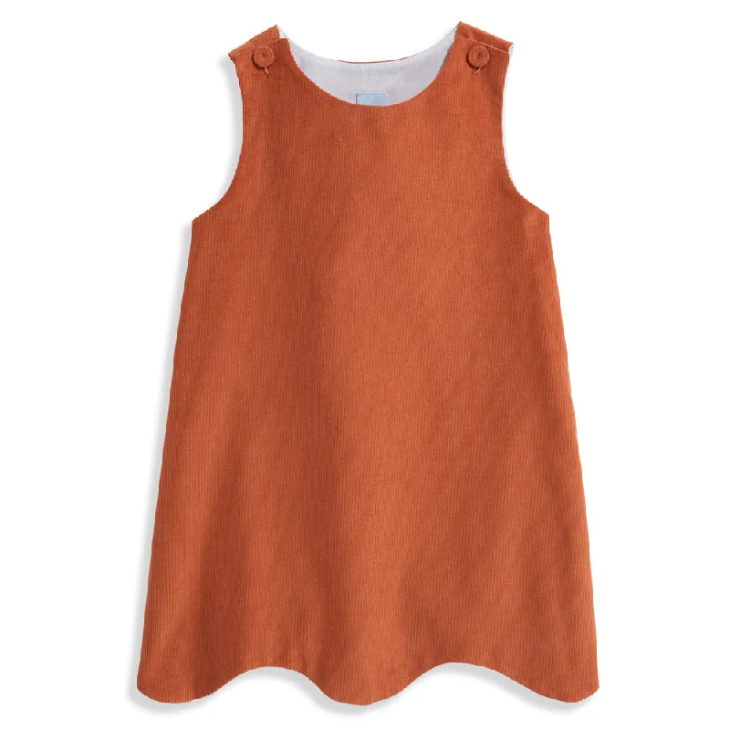 Corduroy Leslie Jumper -- Saffron Solid Print Embellished