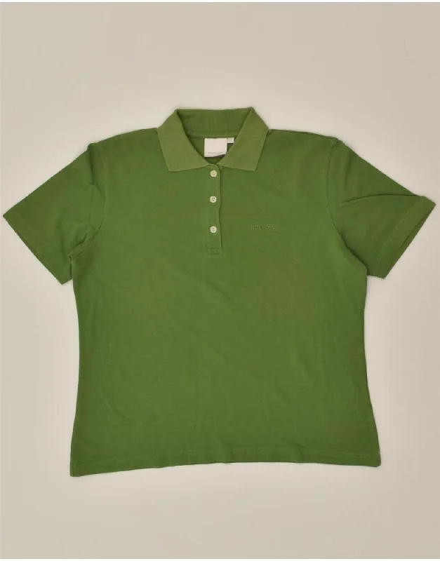 DIADORA Womens Polo Shirt UK 18 XL Green Cotton Classic Casual Short Sleeve