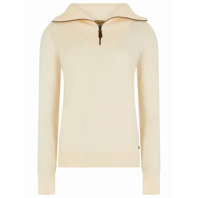 Dubarry Rosmead Ladies Zip Neck Jumper - Chalk Transparent Opaque Sheer