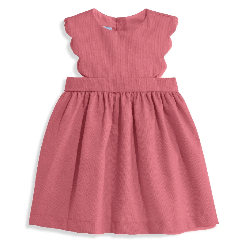 Adalene Scalloped Jumper -- Mesa Rose Cord Velvet Chenille Corduroy