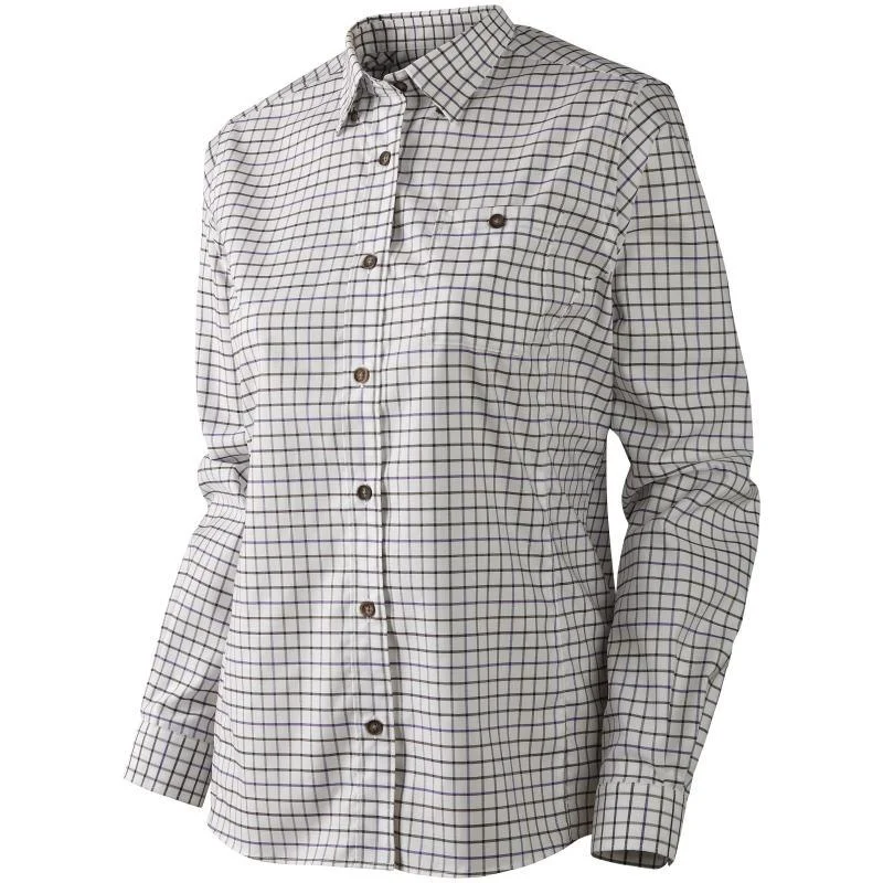 Harkila Lancaster Lady Shirt - Blackberry Check Casual Cotton Short Shirt