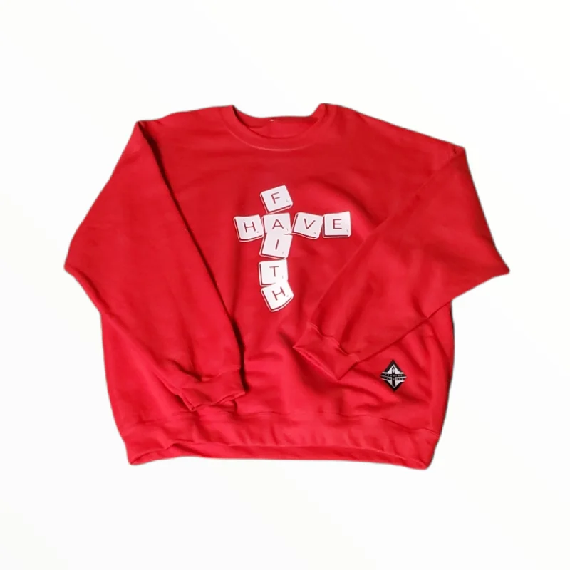 Have Faith Scrabble Crewneck Swestshirt (multiple color options) Comfortable Knit Short Shirt