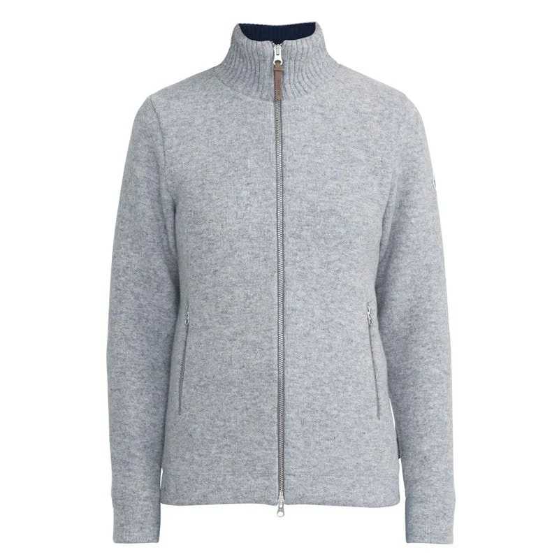 Holebrook Claire Windproof Ladies Full Zip Jumper - Grey Melange Elegant Classic Vintage Holebrook Claire Windproof Ladies Full Zip Jumper - Grey Melange Elegant Classic Vintage