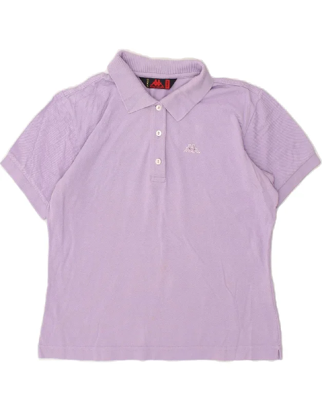 KAPPA Womens Polo Shirt UK 18 XL Purple Cotton Relaxed Fit Short Shirt