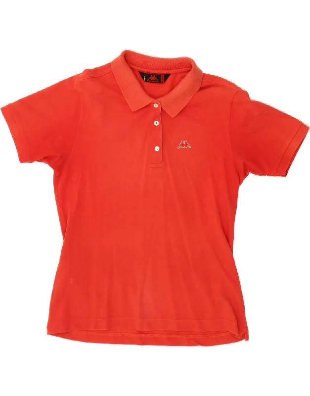 KAPPA Womens Polo Shirt UK 20 2XL Orange Cotton Comfortable Flowing Short Sleeve