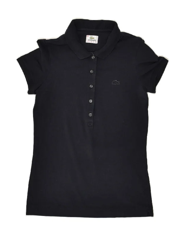 LACOSTE Womens Polo Shirt Size 36 Small Navy Blue Comfortable Summer Short Shirt