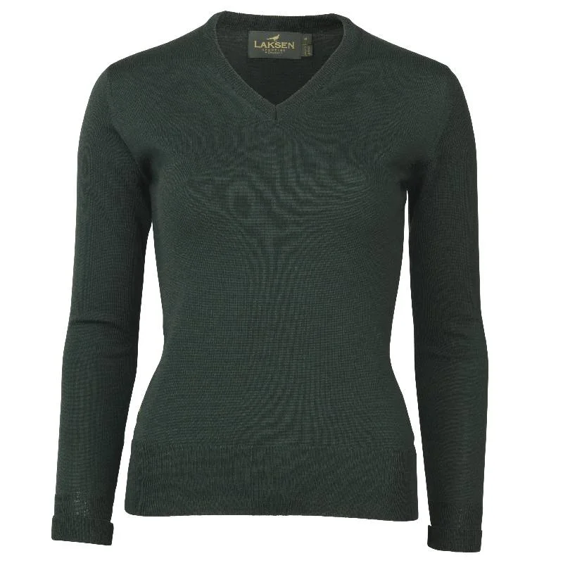 Laksen Carnaby V-Neck Merino Ladies Jumper - Pine Nylon Fabric Polyester Fabric Spandex Fabric Laksen Carnaby V-Neck Merino Ladies Jumper - Pine Nylon Fabric Polyester Fabric Spandex Fabric