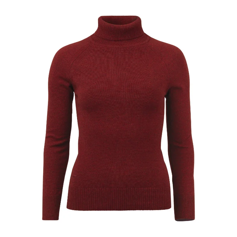 Laksen Kit Ladies Lambswool Cashmere Roll Neck Jumper - Old Red Chenille Blend Fleece Blend Nylon Blend Laksen Kit Ladies Lambswool Cashmere Roll Neck Jumper - Old Red Chenille Blend Fleece Blend Nylon Blend