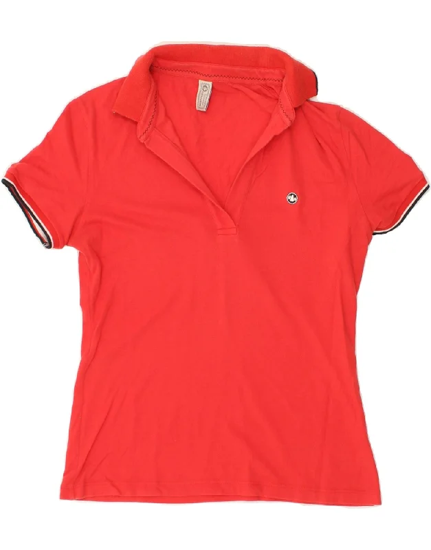 MURPHY & NYE Womens Polo Shirt UK 16 Large Red Comfortable Stretch Short Shirt