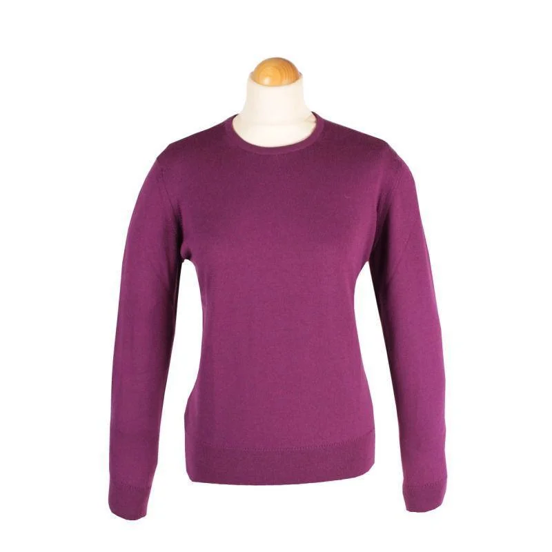 Peter Scott Ladies Merino Round Neck Jumper - Magenta Machine Wash Dry Clean Hand Wash Peter Scott Ladies Merino Round Neck Jumper - Magenta Machine Wash Dry Clean Hand Wash