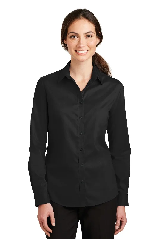 Port Authority Ladies SuperPro™ Twill Shirt. L663 Comfortable Summer Short Shirt