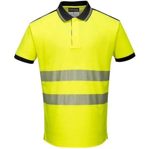 Portwest Unisex Adult Hi-Vis Polo Shirt Relaxed Fit Short Shirt