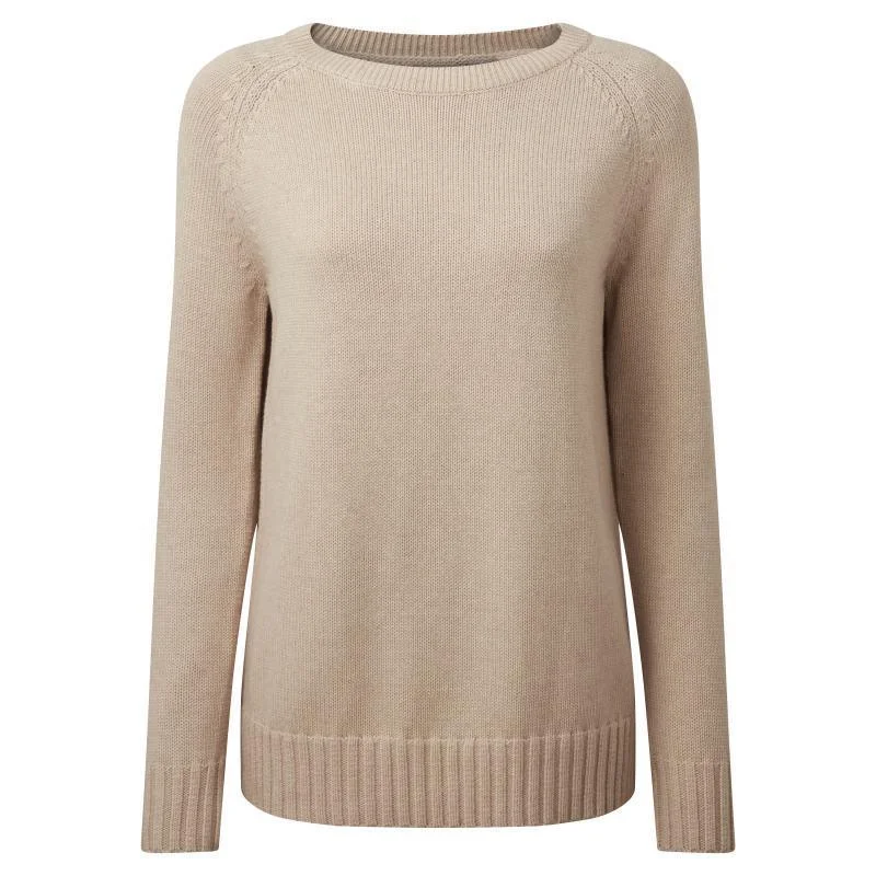 Schoffel Cornwall Cotton Crew Neck Ladies Jumper - Oat Fleece Fabric Down Fabric Feather Fabric Schoffel Cornwall Cotton Crew Neck Ladies Jumper - Oat Fleece Fabric Down Fabric Feather Fabric