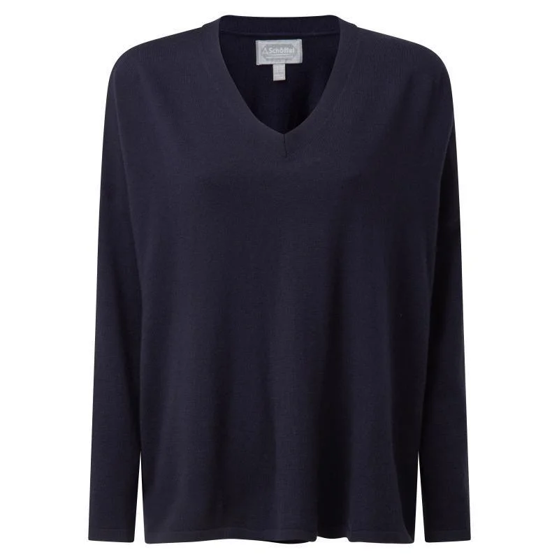 Schoffel Devon Merino Ladies Jumper - Navy Soft Cozy Warm
