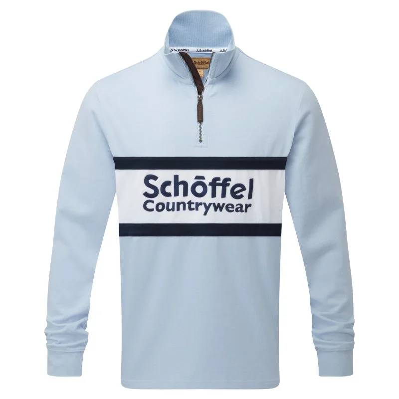 Schoffel Exeter Heritage 1/4 Zip Jumper - Pale Blue Fleece Fabric Down Fabric Feather Fabric Schoffel Exeter Heritage 1/4 Zip Jumper - Pale Blue Fleece Fabric Down Fabric Feather Fabric