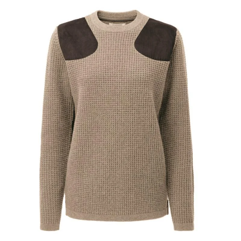 Schoffel Gairloch Ladies Lambswool Mix Jumper - Oatmeal Graphic Sweater Embroidered Appliqued Schoffel Gairloch Ladies Lambswool Mix Jumper - Oatmeal Graphic Sweater Embroidered Appliqued
