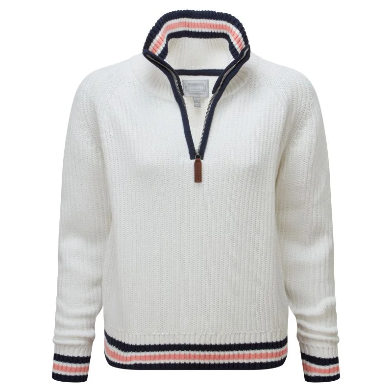 Schoffel Havelet Bay 1/4 Zip Ladies Jumper - Soft White Casual Formal Business