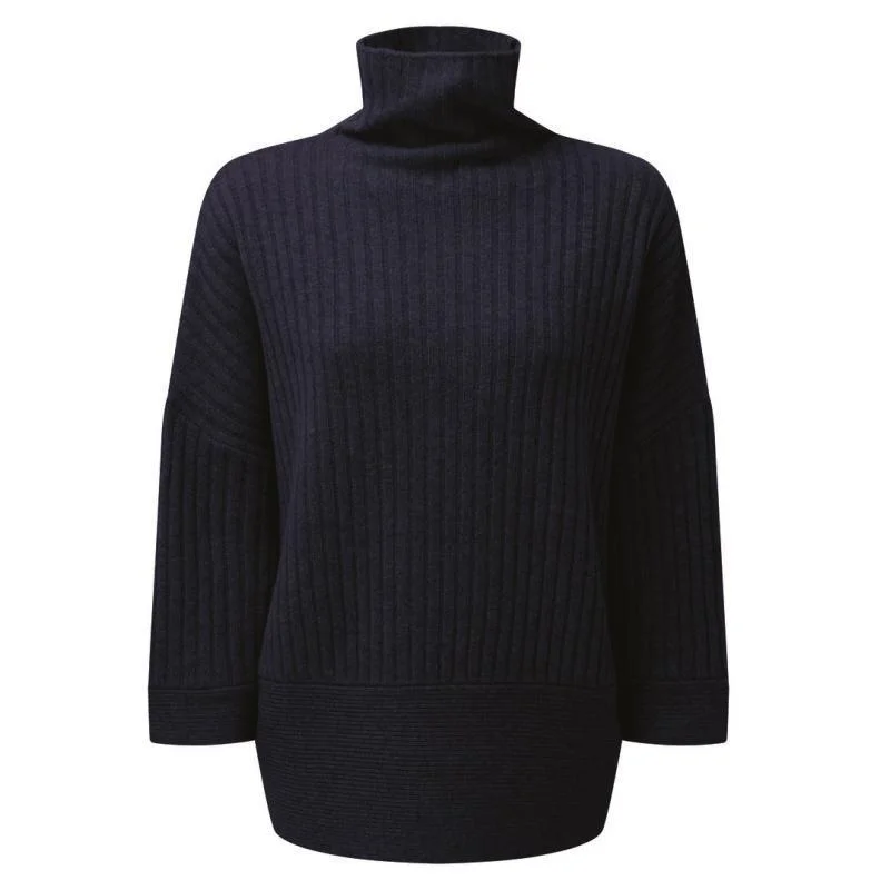 Schoffel Ladies Merino Loose Fit Jumper - Navy Zippered Front Buttoned Front Snap Front Schoffel Ladies Merino Loose Fit Jumper - Navy Zippered Front Buttoned Front Snap Front