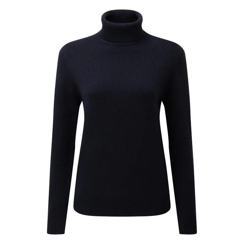 Schoffel Ladies Merino Roll Neck Jumper - Navy Slim Fit Regular Fit Oversized