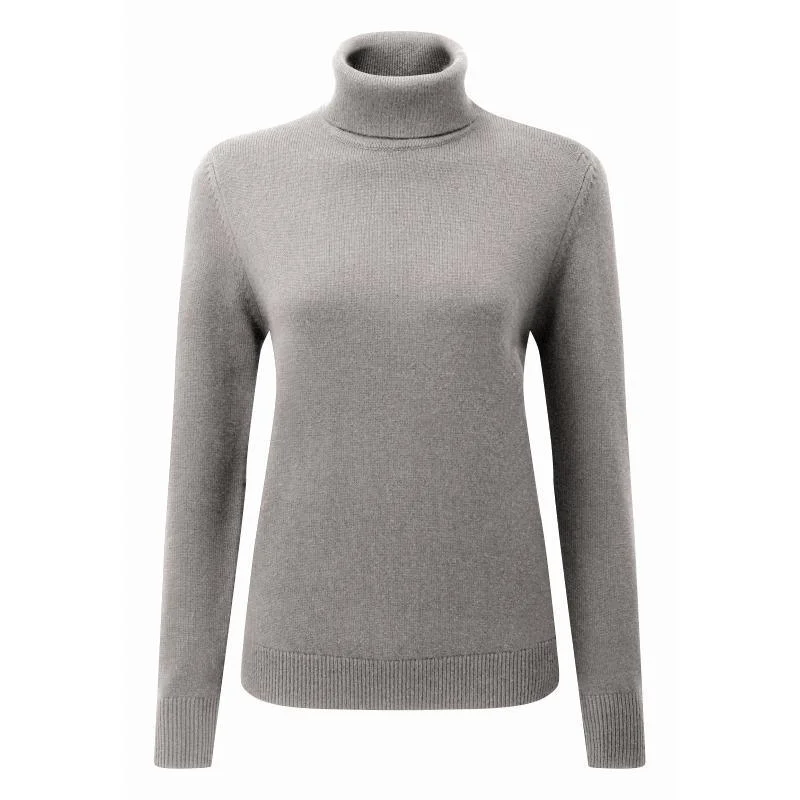 Schoffel Ladies Merino Roll Neck Jumper - Silver Grey Boat Neck Shawl Collar Notched Collar Schoffel Ladies Merino Roll Neck Jumper - Silver Grey Boat Neck Shawl Collar Notched Collar