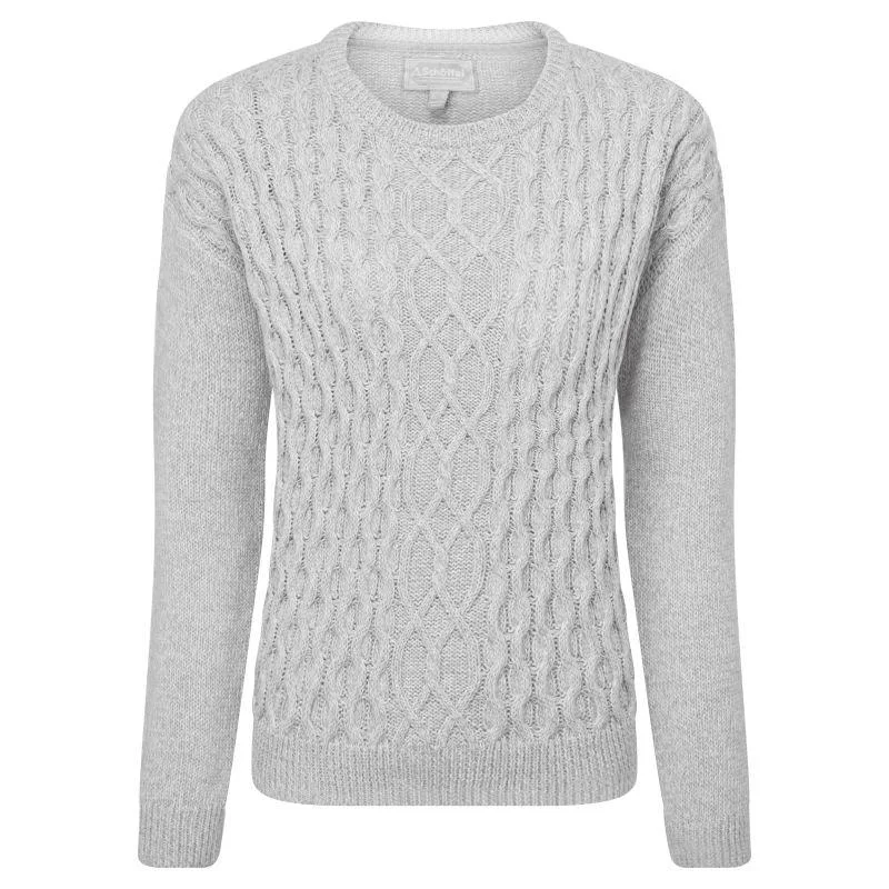Schoffel Maree Ladies Crew Neck Jumper - Silver Machine Wash Dry Clean Hand Wash