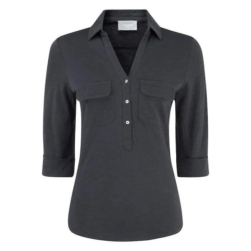 Schoffel Marina Jersey Ladies Shirt - Navy Modern Fit Short Sleeve