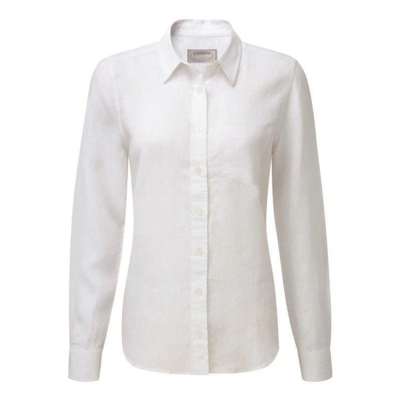 Schoffel Saunton Linen Shirt - White Elegant Button-Down Short Shirt