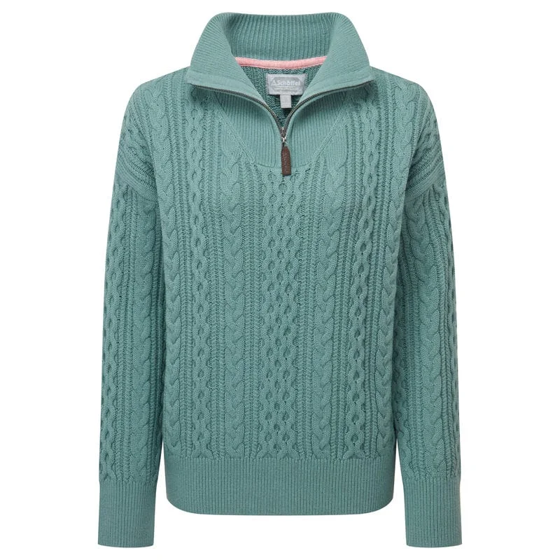 Schoffel Settle 1/4 Zip Ladies Jumper - Arctic Blue Wool Fabric Cashmere Fabric Tweed Fabric Schoffel Settle 1/4 Zip Ladies Jumper - Arctic Blue Wool Fabric Cashmere Fabric Tweed Fabric