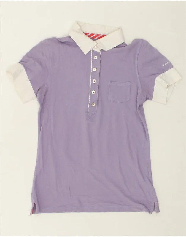 THINK PINK Womens Polo Shirt UK 10 Small Purple Relaxed Fit Short Sleeve Top