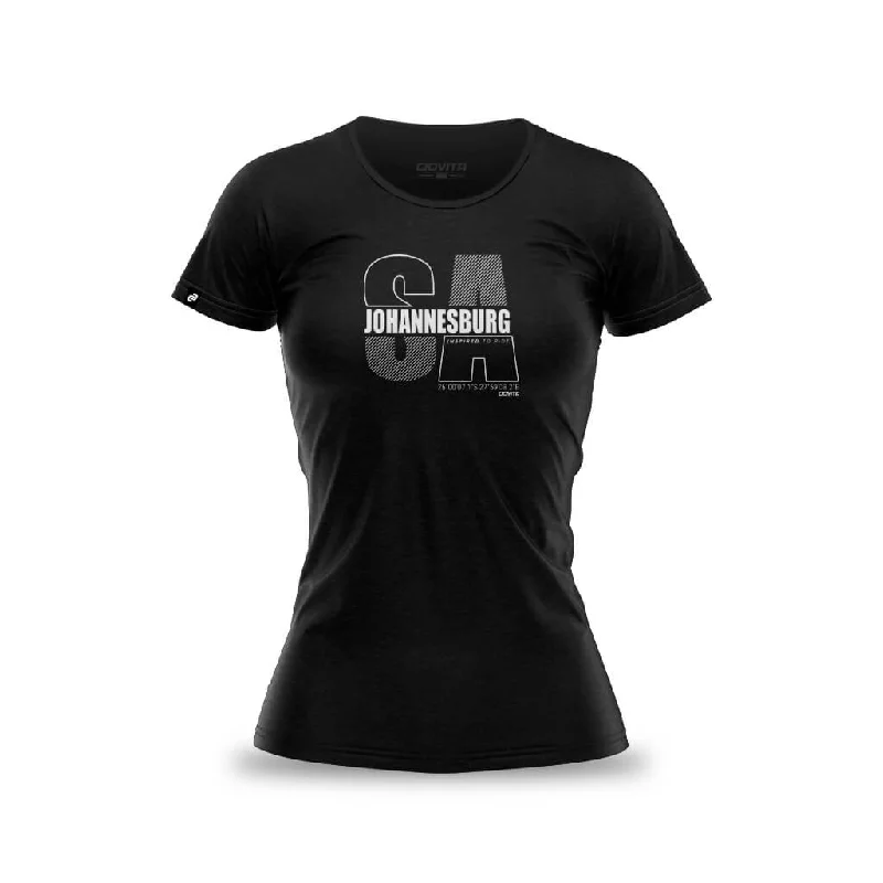 Women's Johannesburg T Shirt (Black) Comfortable Summer Short Shirt