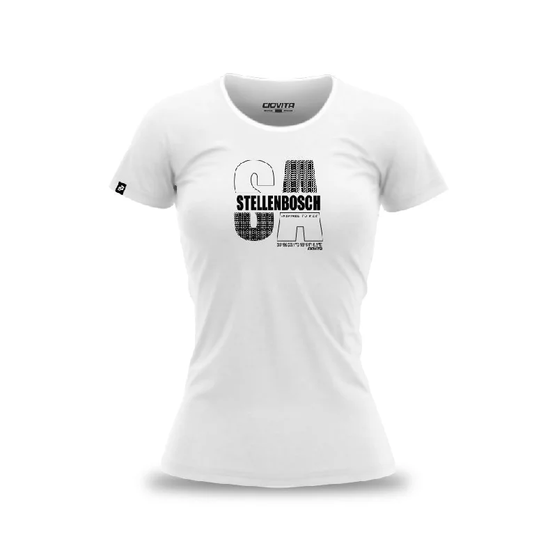 Women's Stellenbosch T Shirt (White) Stylish Crew Neck Shirt