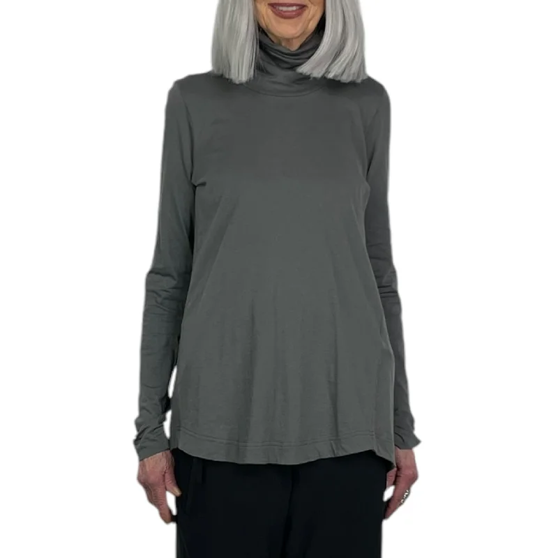 A-LINE TURTLENECK TEE Thin T-Shirt Open Front Quick Dry