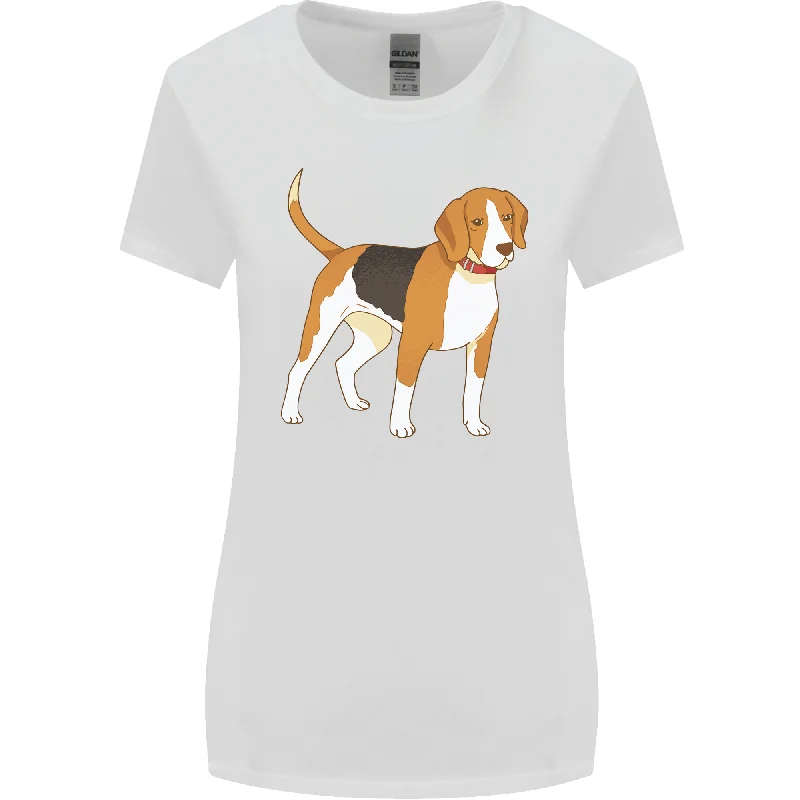 A Beagle Small Scent Hound Dog Womens Wider Cut T-Shirt Ribbed Striped Patterned