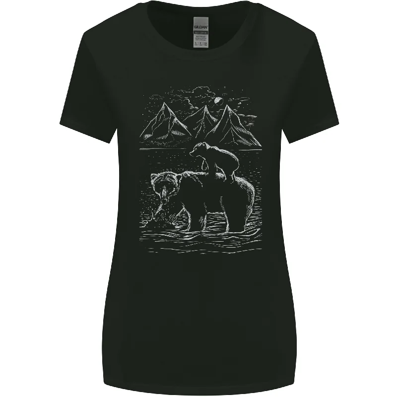 A Bear and It's Cub Womens Wider Cut T-Shirt Asymmetrical Pockets Print