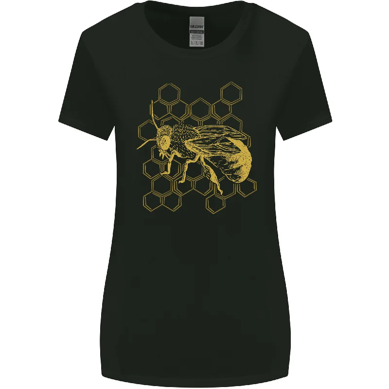 A Bee Design Womens Wider Cut T-Shirt Graphic T-Shirt Round Neck Polyester