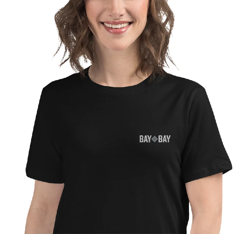 Bay to Bay Women's Relaxed T-Shirt Graphic Embroidered Appliqued