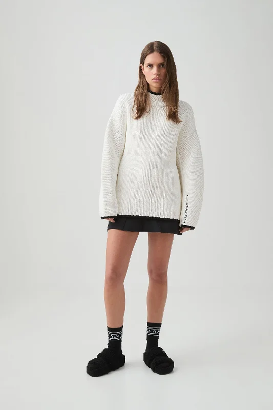 Chunky High Neck Jumper 432 Mesh Sweater Canvas Denim