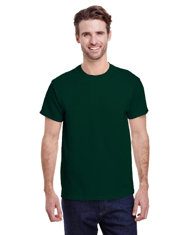 Gildan Heavy Cotton T-Shirt | Forest Green Rayon Velvet Corduroy