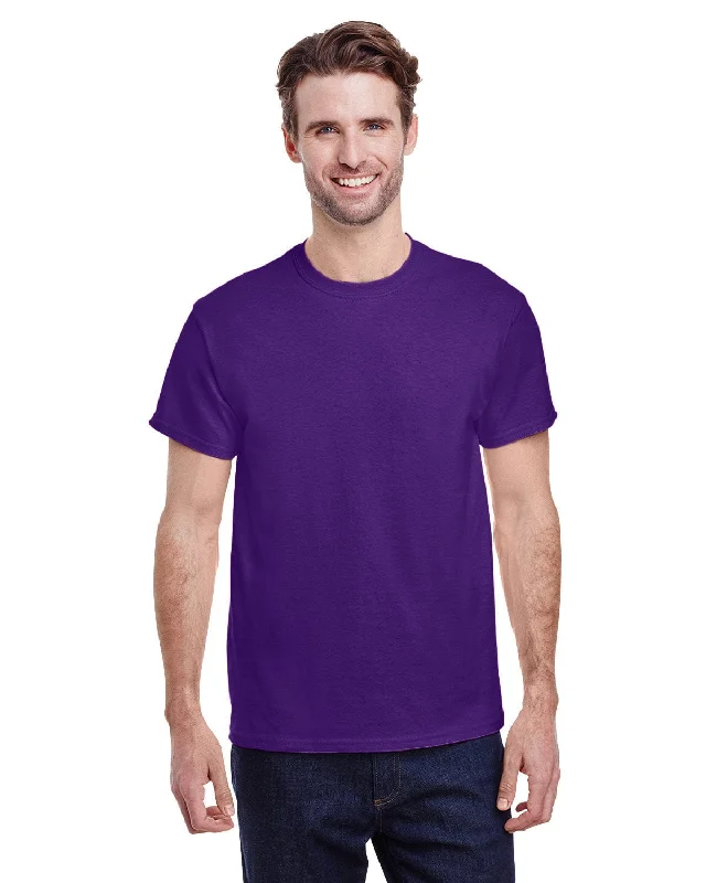 Gildan Heavy Cotton T-Shirt | Purple Zippered Buttoned Snapped