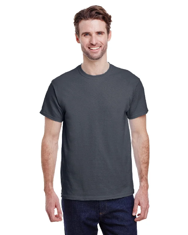 Gildan Ultra Cotton Heavyweight T-Shirt | Charcoal Zippered Front Buttoned Front Snap Front