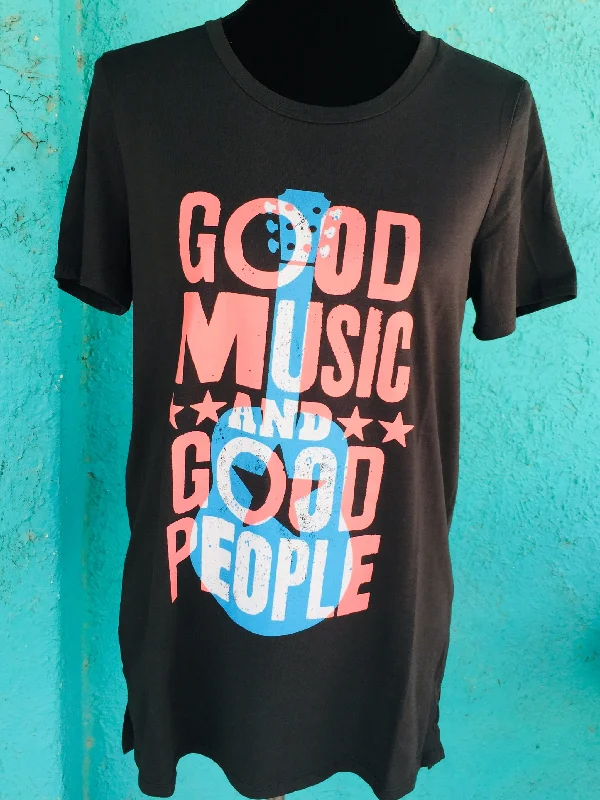 Good Music And Good People T-Shirt Zippered Buttoned Snapped