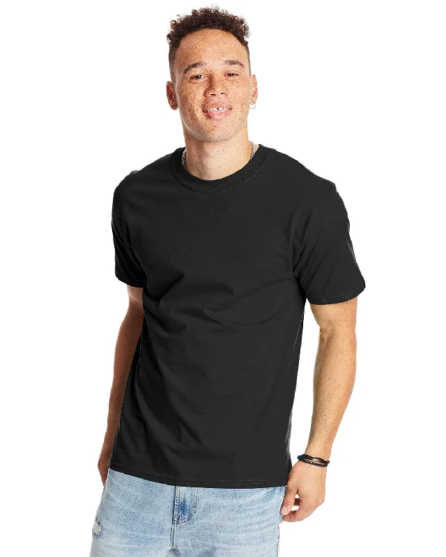 Hanes Beefy-T T-Shirt | Black Fitted T-Shirt Seamless Stretchy