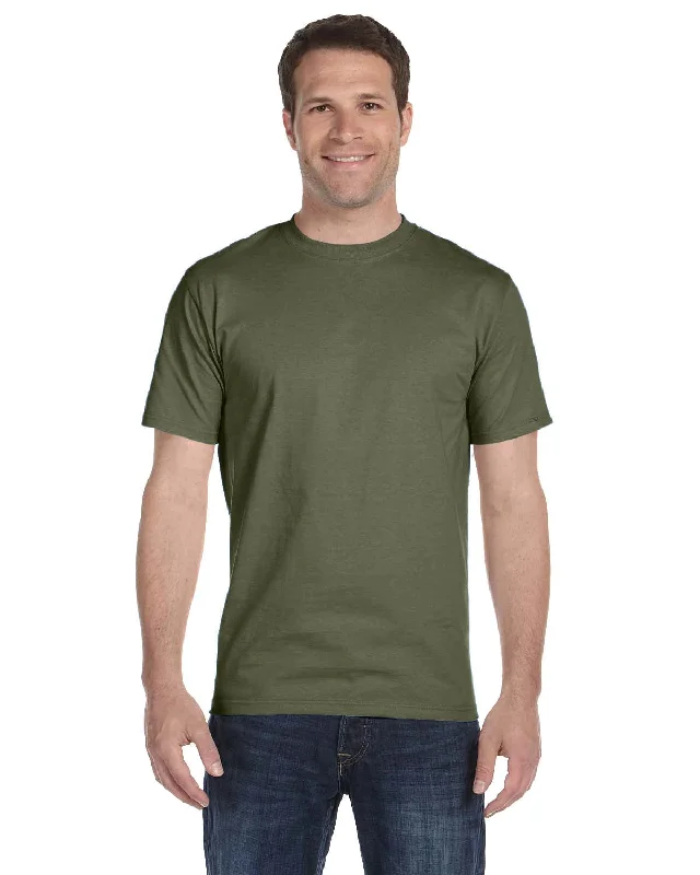 Hanes ComfortSoft 100% Cotton T-Shirt | Fatigue Green Welt Pockets Slit Pockets Flap Pockets