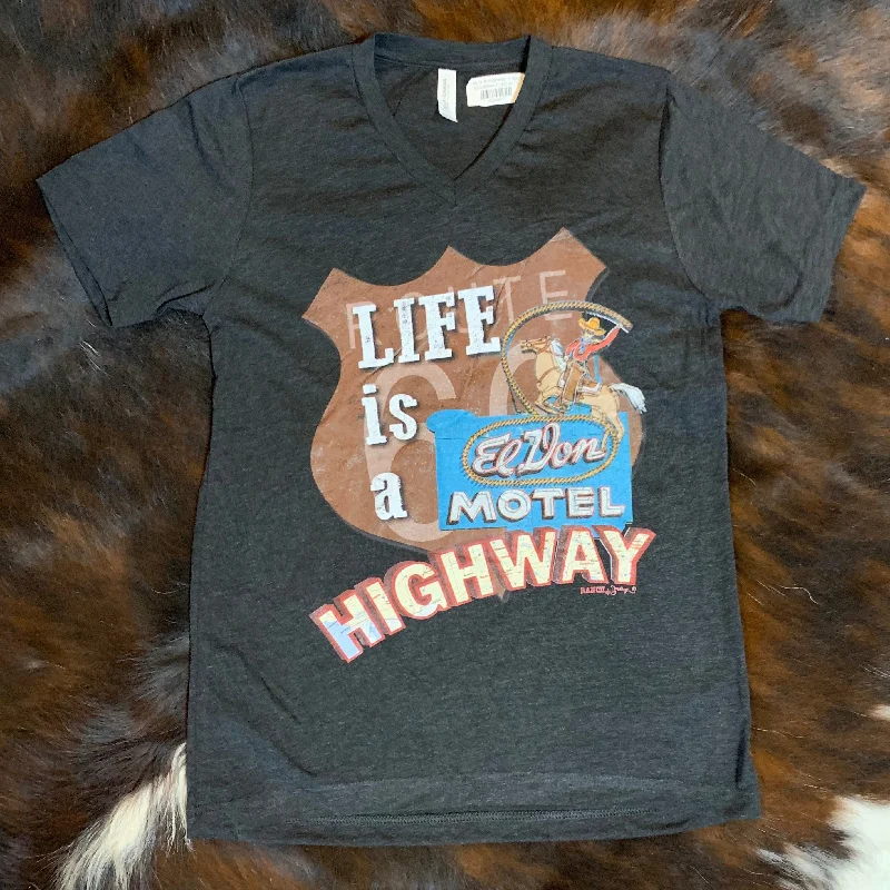 Life Is A Highway T-Shirt Cotton Fabric Linen Fabric Terry Fabric