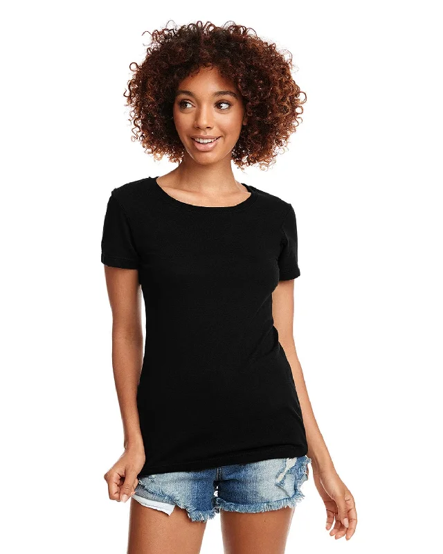 Next Level Ladies Ideal Short Sleeve Crew Tee | Black Basic T-Shirt Crew Neck Short Sleeve