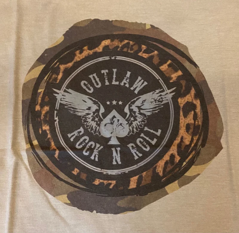 Outlaw Rock n Roll T-shirt Welt Pockets Slit Pockets