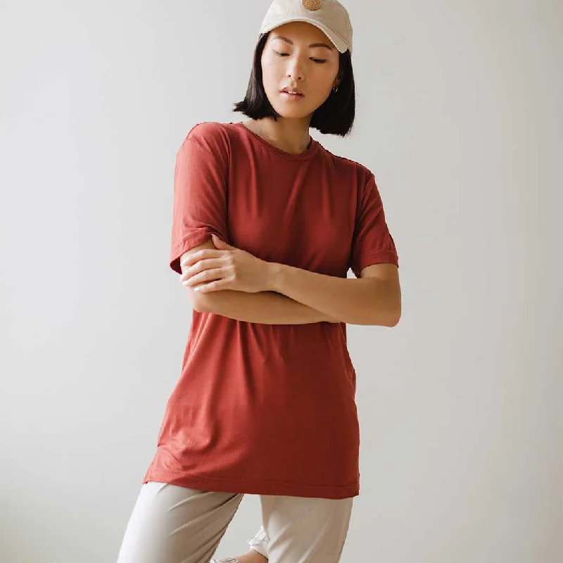 Oversized Tee, Pale Brick Chenille Blend Fleece Blend Nylon Blend